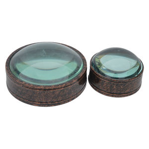 Antique Rounded Set of Two Tableware <b>Magnifier</b> Glass With Multiple Colored Finishing Design Desk Magnifying Glass - Product Image 2