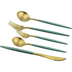 Juego de cubiertos de alta venta Juego de cubiertos de acero inoxidable económico Cubiertos de herramientas de cocina de metal artesanales con acabado mate único - Product Image 2