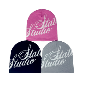 OEM Customized 100% Acrylic Jacquard Knit <b>Beanie</b> Stylish <b>Streetwear</b> Animal Pattern Hand Knitted Y2K Washed Wholesale - Product Image 3