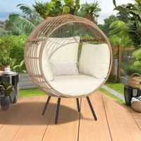 Minimalist isches Indoor Outdoor Eier stuhl Tages bett Schöne langlebige Rattan möbel für Park Garden Living Room Hotels Apartment