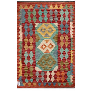 Alfombra Kilim de Maimana, Afganistán, 127 x 84 cm - Product Image 1