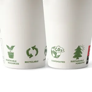 Gobelets jetables à paroi simple EcoUp de 7,5 oz pour distributeurs automatiques, gobelets en papier pour boissons chaudes - 1000 pcs/carton - Product Image 3
