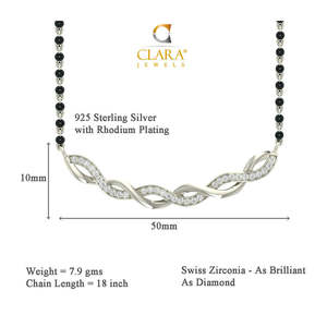 Compre un Conjunto de Mangalsutra de Plata Pura, Joyería Fina con Diamante de Corte Esmeralda Chapado en Oro, para Regalo de Boda o Fiesta para Esposa - Product Image 3