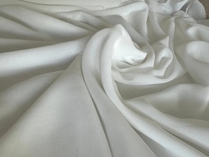 Tissu en mousseline de soie blanche pure légère matériel de mariée pour robes rideaux robe arc drapé pour voitures et sacs - Product Image 6