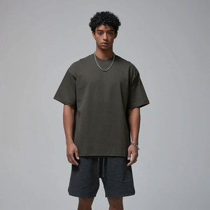 Men's Super Heavyweight 100% Cotton Worsted <b>Fabric</b> Loose Fit Front Silk Screen Printed Quick Dry Breathable Anti-Pilling - Product Image 1