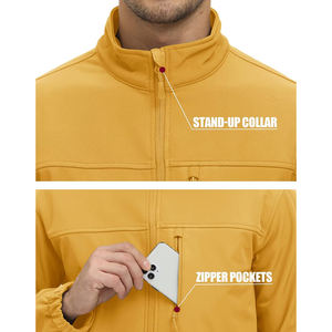 Hombres al aire libre a prueba de viento con capucha prendas de vestir exteriores Full Zip Softshell chaqueta hombres chaquetas a prueba de agua para la venta al por mayor proveedor - Product Image 6