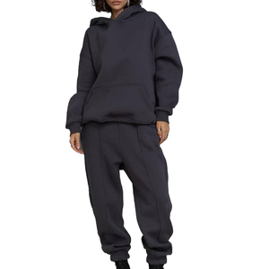 Conjunto de Sudadera con Capucha y Pantalones Deportivos de Felpa Francesa de Algodón Transpirable para Mujer, Ropa de Calle de Invierno - Product Image 6