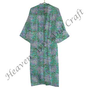 Cotton Kimono <b>Robes</b> Pure Cotton Kimono Block Print Cotton Kimono Festival Clothing Kimono Kaftan Oriental Women <b>Robes</b> Gift - Product Image 4