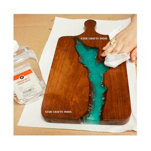 Turquoise Résine Rivière Acacia Bois Charcuterie Planche Fromage Fruits Légumes Hacher Service Planche À Découper Pour Cuisine Hôtels - Product Image 2