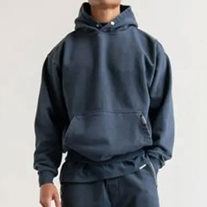 Streetwear ผู้ชายขนาดใหญ่เฮฟวี่เวทเสื้อกันหนาวหมวกบุรุษผ้าฝ้ายเฮฟวี่เวทเสื้อสวมหัวหมวก - Product Image 2