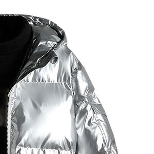 Chaqueta acolchada brillante unisex, peso ligero y ajuste cómodo para material de tela de invierno, MOQ bajo a precio bajo - Product Image 5