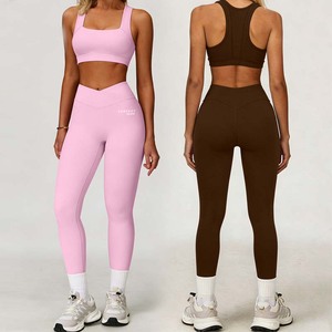 Conjunto Deportivo Personalizado y Cómodo para Mujer, Ropa de Gimnasio, Yoga, Top Corto sin Costuras, Leggings de Cintura Media, Estampado, Transpirable, Spandex - Product Image 6