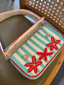 Multicolor Beaded <b>Bag</b> with Handle, Handheld <b>Bag</b>, Casual Hand <b>Bag</b>, Indian Handicraft, Handmade <b>bag</b> - Product Image 3