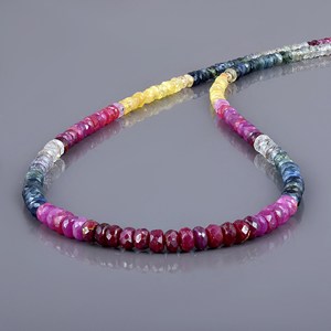 Collar de joyería de mujer hermosa con piedras preciosas naturales, piedra preciosa multicolor, forma redonda con cadena de placa de oro rosa para ella - Product Image 3