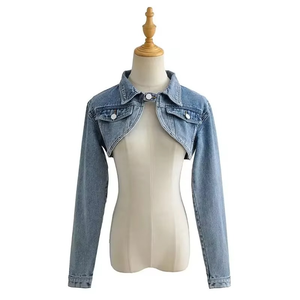 Manteau court en jean femmes coton printemps automne veste coupe-vent Vintage vestes Streetwear - Product Image 6
