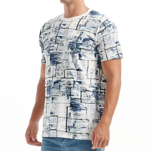 T-shirt à manches courtes en tissu éponge 100% polyester coton personnalisé, col rond, sublimation, pour homme, disponible en toutes tailles - Product Image 1