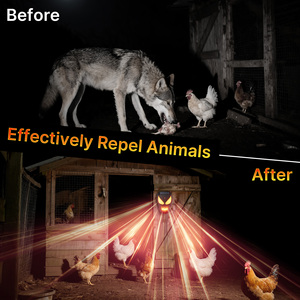 Répulsif à flamme LED pour animaux, énergie solaire, dissuasif pour les yeux des prédateurs, pour le camping, le jardin et le verger, avec protection nocturne à 360 degrés. - Product Image 4