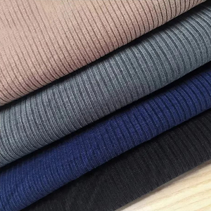 Tissu tricoté côtelé en polyester spandex respirant de couleurs personnalisées 230gsm 2*2 pour vêtements de sport et maillots de bain filles - Product Image 5