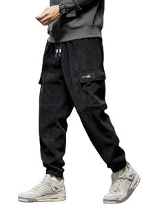 กางเกงขายาวลำลองผู้ชายสไตล์ใหม่สำหรับฤดูใบไม้ผลิและฤดูใบไม้ร่วง เอวยางยืด ทรงตรง มีเชือกผูก เหมาะสำหรับใส่เล่นกีฬาหรือวิ่งจ๊อกกิ้ง - Product Image 3