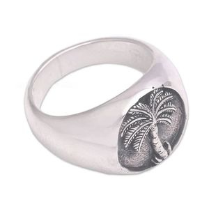 Arbre de vie, bague en argent sterling 925, design unique fait à la main, bijoux de fête de mariage, unisexe - Product Image 3