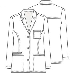 Blouse de laboratoire unisexe pour infirmière, longueur totale, blanche, en polyester/coton tissé doux, coupe droite confortable, pour usage hospitalier - Product Image 6