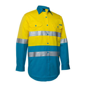 เสื้อทำงานเพื่อความปลอดภัยสูงผ้าคอตตอนใส่สบาย, ชุดทำงานทำจากผ้าฝ้ายสะท้อนแสงน้ำหนักเบาตามสั่ง - Product Image 2