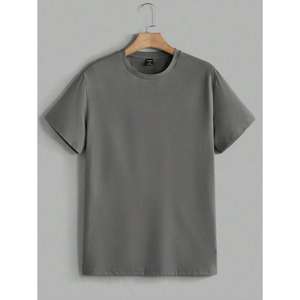 Plain Print T-shirt <b>Top</b> Quality 100% Cotton Tshirts Made In India Cloth Accessories Supplies Regular Fit Mens Casual T-shirts - Product Image 3