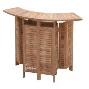 Table de bar pliable en teck modèle élégant de qualité supérieure avec un matériau en laiton solide et durable pour la boisson froide à la maison et les meubles de fête stylistiques - Product Image 1