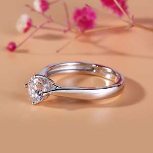 Jeulia Classic <b>Solitaire</b> Round Cut Moissanite <b>Ring</b> in Sterling <b>Silver</b> - Product Image 6