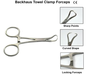 Instrument chirurgical manuel de haute qualité équipements dentaires pince à serviette Backhaus avec pince à serviette pince à serviette pince à serviette chirurgicale - Product Image 5