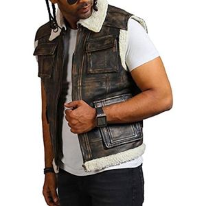 Gilet de motard en cuir de vachette ciré pour homme, coupe traditionnelle, conçu pour un confort au quotidien et un look moto intemporel et épuré. - Product Image 2