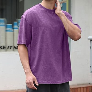 เสื้อยืดคอตตอนโอเวอร์ไซส์ผู้ชายขายส่ง พรีเมียม 100% คอตตอน สกรีนลายได้ตามสั่ง สไตล์ฮิปฮอปลำลอง - Product Image 4