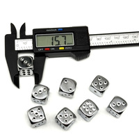 Juego de Dados Acrílicos Brillantes Electrochapados en Oro y Plata de 16 mm, Tema Creativo de Mahjong para Suministros de Bar, Dados de Buena Calidad