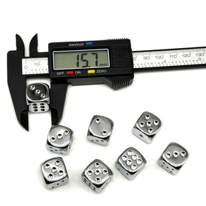 Ensemble de dés en acrylique plaqué or et argent brillant de 16 mm, thème Mahjong créatif pour les fournitures de bar, dés de bonne qualité - Product Image 6