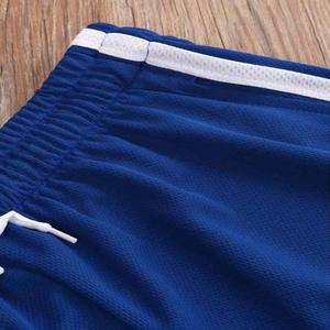 กางเกงขาสั้นผู้ชายผ้าโพลีเอสเตอร์เอวสูงแบบผูกเชือกสไตล์ลำลองชุดกีฬาฤดูร้อนสีตัดกัน - Product Image 6