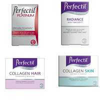 Système de soins de beauté Perfectil Platinum Advanced, sachets de boisson au collagène et comprimés multivitaminés pour la santé de la peau et des cheveux