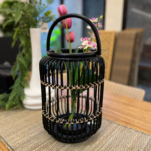 Elégant Antique Décoration de Maison et Jardin Vente en Gros Rotin Bougeoir Lampe Design Asiatique Suspension Lumière Couvre pour la Maison Jardin - Product Image 5