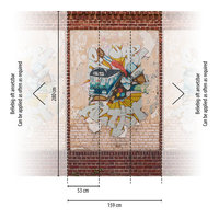 Murale murale moderne de conception allemande, brun beige rouge, vinyle non tissé, amovible, chambre à coucher, hôpital, 2,80x1,59m
