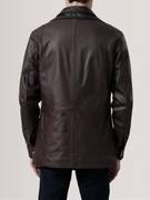 Chaqueta de Cuero Marrón Connor para Hombre, Chaqueta de Piel de Oveja Genuina de Primera Calidad, Estilo Casual, 100 Gramos, Largo Medio, Acabado Liso y Elegante - Product Image 4