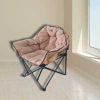 Chaise de camping moderne pliante 3 places en acier inoxydable gris bleu design robuste capacité de charge de 480kg sans danger pour le jardin extérieur