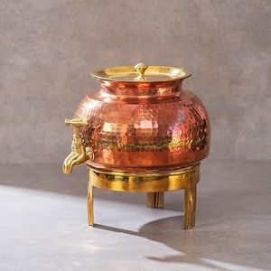 Distributeur d'eau en cuivre pur fait à la main avec robinet pour la cuisine à domicile hôtel et bureau utilisation quotidienne d'hydratation - Product Image 1