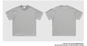 100% coton 280gsm col rond à manches courtes t-shirts t-shirt graphique goutte épaule solide surdimensionné Boxy chemises t-shirt pour hommes - Product Image 5