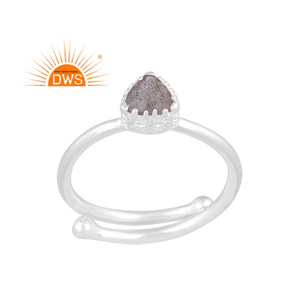 Best selling fine sterling silver natural <b>Labradorite</b> gemstone stackable <b>ring</b> custom jewelry manufacturer - Product Image 1
