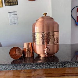 Direct Sales 100% Pure Copper Water Dispenser Storage Tank Pot with <b>Lid</b> <b>Lid</b> 4Ltr included Healthy Organic Water Yoga Meditation - Product Image 2