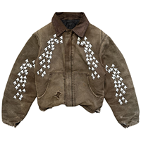 Fabricant de vestes sur mesure, veste de travail en toile de canard vintage usée, veste bomber Detroit, veste de charpentier pour hommes
