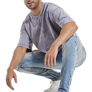 T-shirt Homme Oversize Lavé 2026 – Coupe Décontractée en Coton Lavé – Style Urbain – Col Rond – T-shirt en Coton Lavé pour Homme - Product Image 2