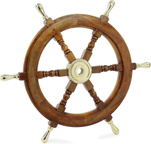 Eco-Friendly Wooden <b>Ship</b> <b>Wheel</b> for Wall Hanging Modern Design Round Shaped Home Decoration From India - Product Image 4