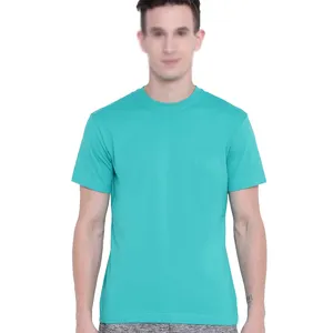 समुद्री हरे ठोस गोल गर्दन टी-शर्ट 2023 अनुकूलित लुभावनी उच्च गुणवत्ता वाले शीर्ष डिजाइन सादे कपास पुरुषों की शर्ट