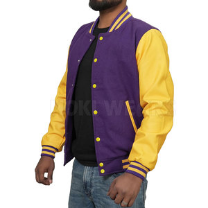 Chaqueta Universitaria de Cuero con Mangas Largas, Servicio OEM, Chaqueta Universitaria para Hombre, Estilo Holgado, Tendencia Actual - Product Image 2