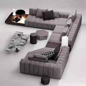Conjunto de Sofás Modulares Grandes y Modernos con Estructura de Madera, Tapizados en Tela Acolchada, Combinación Libre, <span class=keywords><strong>Muebles</strong></span> de Sala en Forma de L - Product Image 1